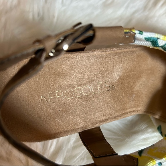 Aerosoles Lemon Print Wedges Shoes - Picture 4 of 10